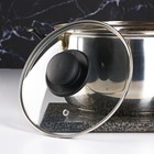 Крышка стеклянная для сковороды и кастрюли «Доляна», d=18 см, нержавеющий обод, пластиковая ручка - Фото 2