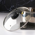 Крышка стеклянная для сковороды и кастрюли «Доляна», d=26 см, нержавеющий обод, пластиковая ручка - Фото 2