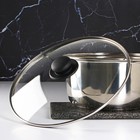 Крышка стеклянная для сковороды и кастрюли «Доляна», d=30 см, нержавеющий обод, пластиковая ручка - Фото 2