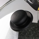 Крышка стеклянная для сковороды и кастрюли «Доляна», d=32 см, нержавеющий обод, пластиковая ручка - Фото 3