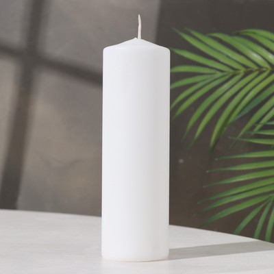 Свеча-цилиндр, 6×19 см, 425 г, 25 ч, белая