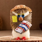 Оберег "Домовой в полушляпе, к деньгам, 5000", лён, 18 см - фото 27565086