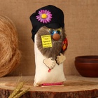 Оберег "Домовой в кепке с ложкой", лён, 20 см - фото 27565091