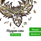 Деревянный, фигурный пазл EWA Мудрая Сова - Фото 1