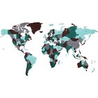 Карта мира деревянная Eco Wood Art Wooden World Map Emerald Planet, объёмная, трёхуровневая, размер L, 192x105 см, цвет изумурудный - фото 302407839