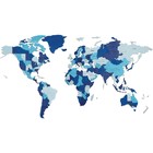 Карта мира деревянная Eco Wood Art Wooden World Map Blue Fantasy, объёмная, трёхуровневая, размер S, 100x55 см, цвет синий - Фото 1