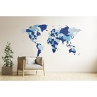 Карта мира деревянная Eco Wood Art Wooden World Map Blue Fantasy, объёмная, трёхуровневая, размер S, 100x55 см, цвет синий - Фото 2