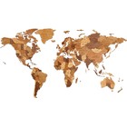 Карта мира деревянная Eco Wood Art Wooden World Map Choco World, объёмная, трёхуровневая, размер S, 100x55 см, цвет шоколадный - Фото 1