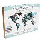 Карта мира деревянная Eco Wood Art Wooden World Map Emerald Planet, объёмная, трёхуровневая, размер S, 100x55 см, цвет изумурудный - Фото 3