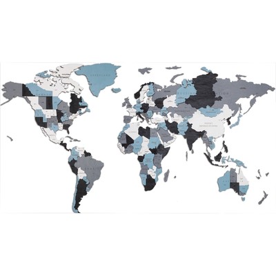 EWA Деревянная Карта Мира настенная, объемная 3 уровня, цвет дымчатый  (9322737) - Купить по цене от 3 773.00 руб. | Интернет магазин SIMA-LAND.RU