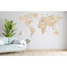 Карта мира деревянная Eco Wood Art Wooden World Map Untouched World, объёмная, трёхуровневая, размер S, 100x55 см, цвет натуральный - Фото 2