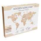 Карта мира деревянная Eco Wood Art Wooden World Map Untouched World, объёмная, трёхуровневая, размер S, 100x55 см, цвет натуральный - Фото 5