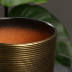 Горшок для цветов «Изысканность», 4.7 л, d=21.5 см, h=19.5 см, керамический, с поддоном, цвет чёрное золото - Фото 2