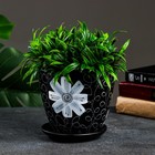 Горшок цветочный "Анемона" чёрное, 1,4 л - фото 10035940
