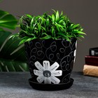 Горшок цветочный "Анемона" чёрное, 2,4 л - фото 3909753