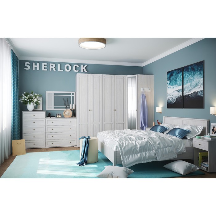 Кровать Sherlock 41, 1800 × 2000 мм, без основания, цвет ясень анкор светлый - Фото 1