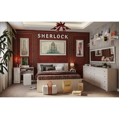 Кровать с подъёмным механизмом Sherlock 42.2, 1600 × 2000 мм, цвет ясень анкор светлый