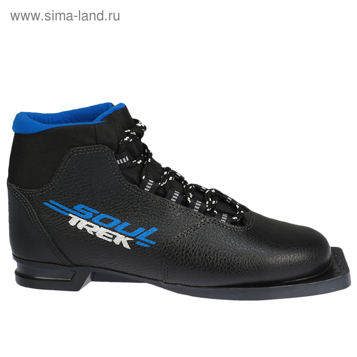 Ботинки лыжные ТРЕК Soul NN75 НК, цвет чёрный, лого синий, размер 43