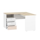 Стол письменный «Банни», 3 ящика, 1302×1302×756 мм, цвет белый/дуб сонома/бисквит МДФ - Фото 2