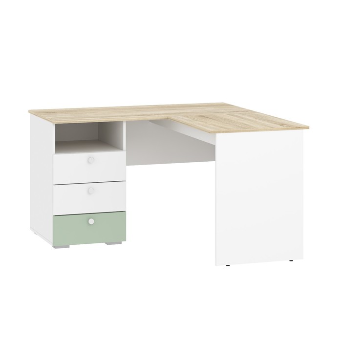 Стол письменный «Банни», 3 ящика, 1302×1302×756 мм, цвет белый/дуб сонома/макарун МДФ - Фото 1