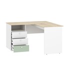 Стол письменный «Банни», 3 ящика, 1302×1302×756 мм, цвет белый/дуб сонома/макарун МДФ - Фото 2