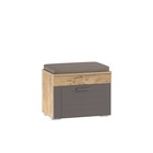 Банкетка в прихожую Livorno, 2 ящика, 602×390×516 мм, цвет софт графит МДФ/дуб бунратти - Фото 1