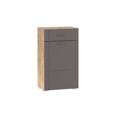 Обувница Livorno, правый, 602×380×1020 мм, цвет софт графит МДФ/дуб бунратти