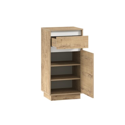 Тумба для обуви Virginia, 504×400×1004 мм, цвет белый скандинавский/дуб бунратти