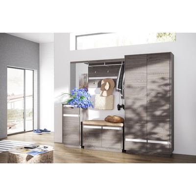 Тумба для обуви Virginia, 504×400×1004 мм, цвет белый скандинавский/анкор тёмный