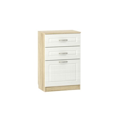 Тумба в прихожую «Оливия», 602×384×928 мм, цвет белое дерево/дуб сонома