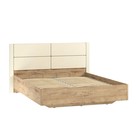 Кровать Livorno c ПМ и основанием 1600*2000, Мягкие накладки Милк/Дуб бунратти - Фото 1