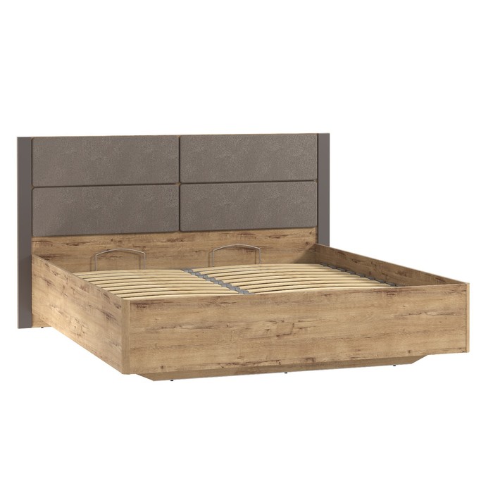 Кровать Livorno c ПМ и основанием 1800*2000, Мягкие накладки Канзас/Дуб бунратти - Фото 1