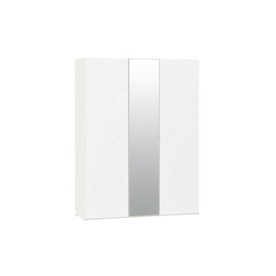 Шкаф 3х ств с зеркалом Summit, 1658х604х2200, Белый текстурный/Меренга МДФ