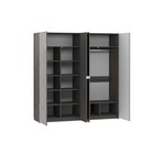 Шкаф четырёхстворчатый Summit, с зеркалом, 2114×604×2200 мм, цвет ясень анкор тёмный/софт графит МДФ 9308955