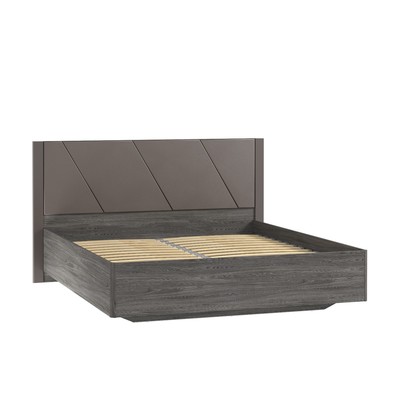 Кровать двуспальная Summit, с ортопедическим основанием, с мягкой спинкой, 1800×2000 мм, цвет канзас/ясень анкор темный