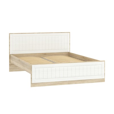 Кровать двуспальная «Оливия», с ортопедическим основанием, 1600×2000 мм, цвет дуб сонома/белое дерево МДФ