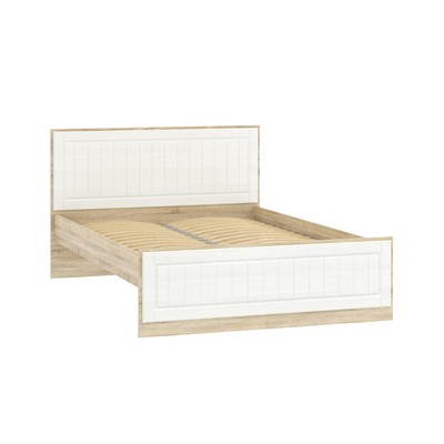 Кровать двуспальная «Оливия», с ортопедическим основанием, 1400×2000 мм, цвет дуб сонома/белое дерево МДФ