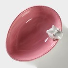 Салатник Доляна «Зайка», 430 мл, 18×14×11 см, цвет розовый - Фото 3
