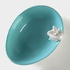 Салатник Доляна «Зайка», 430 мл, 18×14×11 см, голубой - Фото 3