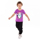 Футболка детская, цвет фиолетовый/пингвин, рост 104 см - Фото 6