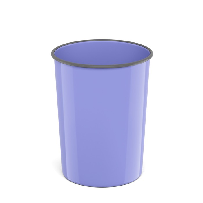 Корзина для бумаг 13.5 литров ErichKrause Pastel, литая, фиолетовая - Фото 1