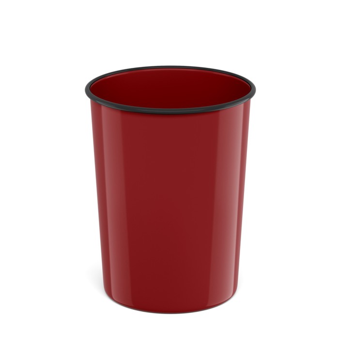 Корзина для бумаг 13.5 литров ErichKrause Marsala, литая, красная - Фото 1