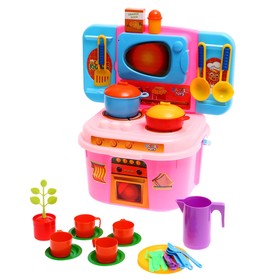 Кухня Little Kitchen, набор 37 предметов, цвет розовый
