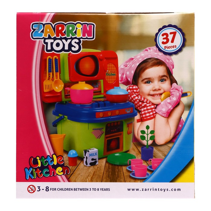 Кухня Little Kitchen, набор 37 предметов, цвет розовый 57574
