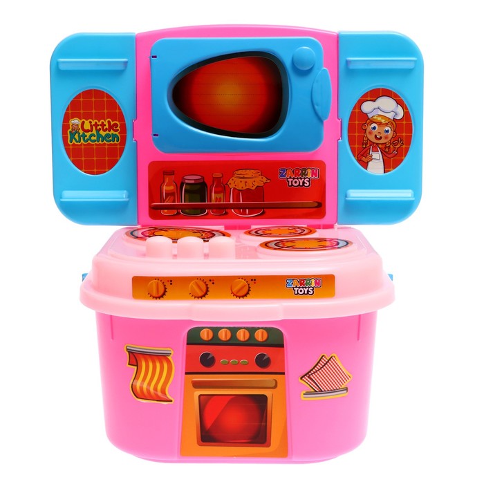 Кухня Little Kitchen, набор 37 предметов, цвет розовый 57574