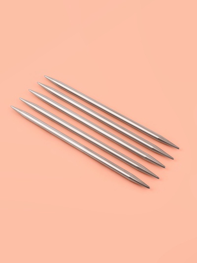 Спицы для вязания, чулочные, d = 5 мм, 15 см, 5 шт
