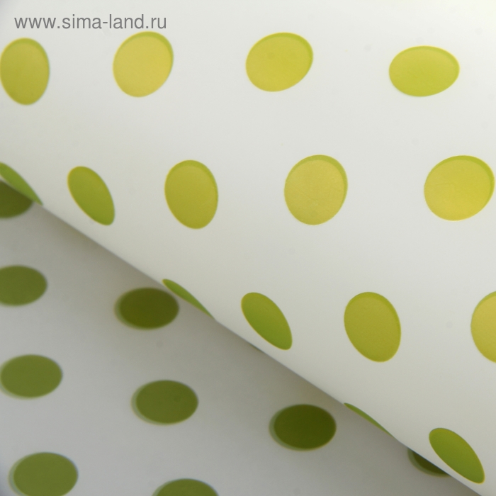 Плёнка для цветов и подарков "Горох на белом", 60 х 60 см - Фото 1