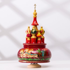 

Сувенир музыкальный "Храм", тройка, бордовый фон, ручная роспись