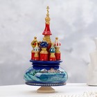 Сувенир музыкальный "Храм", зима, синий фон, ручная роспись - фото 9324307
