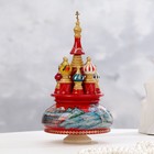 Сувенир музыкальный "Храм", зима, красный фон, ручная роспись - Фото 2